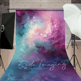 Aperturee - Aperturee Painterly Blue Purple Mixed Abstract Photo Backdrop